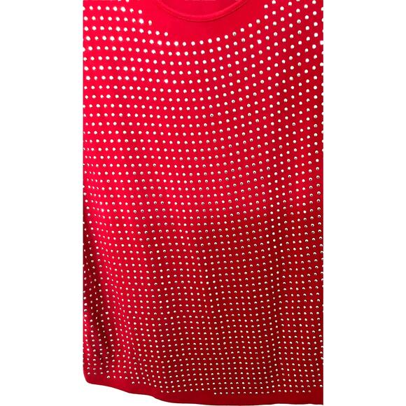 CATO WOMAN SLEEVELESS BLOUSE, WOMENS, 22/24W, RED W/SILVER RHINESTONES - Picture 6 of 9